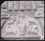 Moulage du tympan de la cathédrale de Chartres (Eure-et-Loir) exposé au musée du Trocadéro de Paris (Seine).
