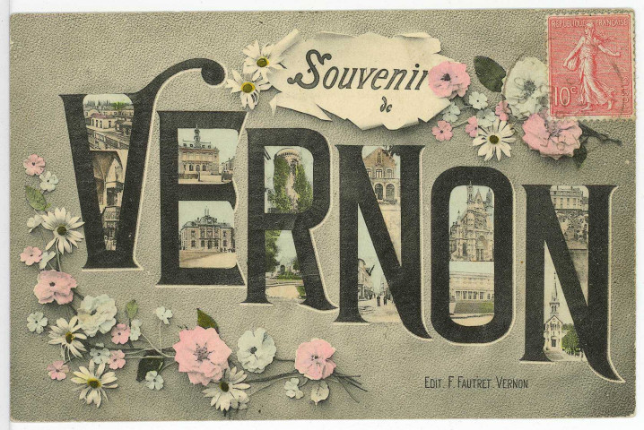 Vernon-Ville. Carte souvenir.