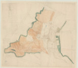 Arnières-sur-Iton - Plan parcellaire des propriétés de l'abbaye Saint-Sauveur d'Evreux. *