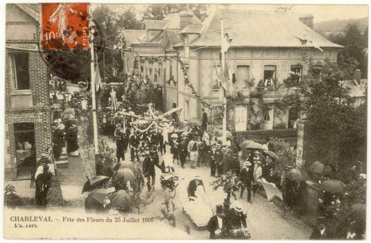 Charleval. Fête des Fleurs du 25 Juillet 1909.