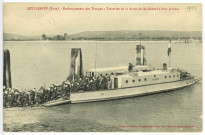Quillebeuf-sur-Seine. Embarquement des Troupes - Traversée de la Seine de Quillebeuf à Port Jérôme.