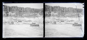 Vue générale du temple de Deir-El-Bahari en Égypte.