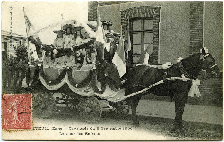 Breteuil-sur-Iton. Cavalcade du 9 Septembre 1906 - Le Char des Enfants.