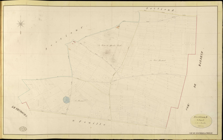 Crosville-la-Vieille. Section D _ de Coquerel _ 1re de 2 Feuilles