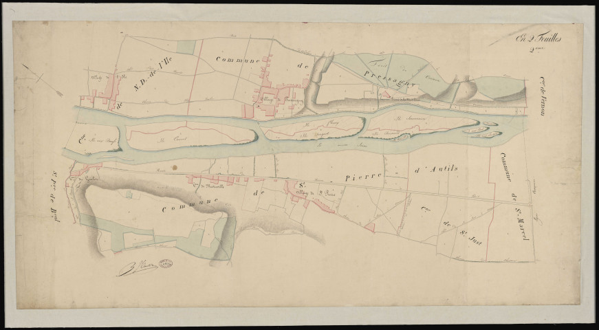 Cours de la Seine de Saint-Marcel à Notre-Dame-De-L'Isle. - "Feuille n°2"