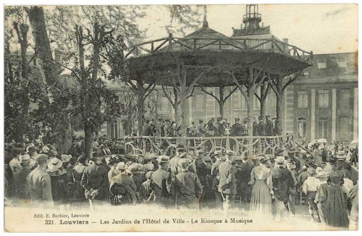 Louviers-Ville. Les Jardins de l'Hôtel de Ville - Le Kiosque à Musique.