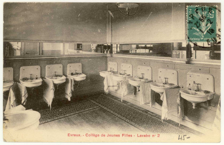 Evreux-Ville. Coll. Ège de Jeunes Filles-Lavabos N°2.