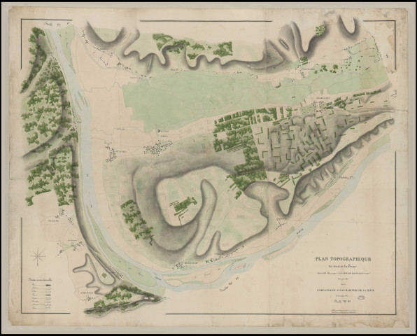 Cours de la Seine de Clachaloze (Val-D'Oise) à Port-Villez (Eure). - "Plan topographique du cours de la Seine depuis Le Val jusqu'à Gasny. Feuille n° 28".
