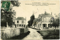 Romilly-la-Puthenaye. Ecole, Bureau de Poste et Eglise.