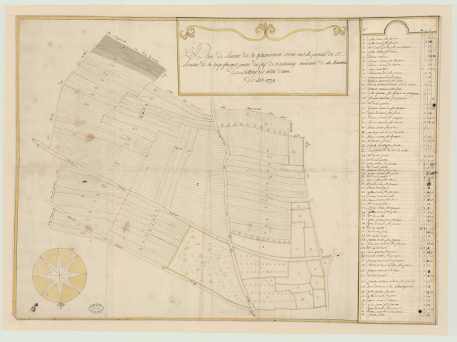 Haye-Saint-Sylvestre (La) - 1- "Plan de l'ainesse de La Glassonière située sur la paroisse de Saint-Silvestre de La Haye faisant partie du fief de Montrimay mouvant de la baronnie de l'abbaye de Lyre" 2- "Carte n°13. Seigneurie de Monrimé, l'ainesse de la Glaconnière". *