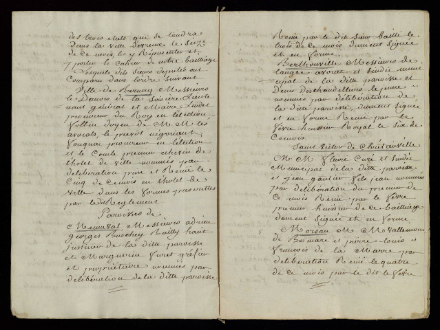 Procès-verbal et cahier manuscrit en deux exemplaires.
