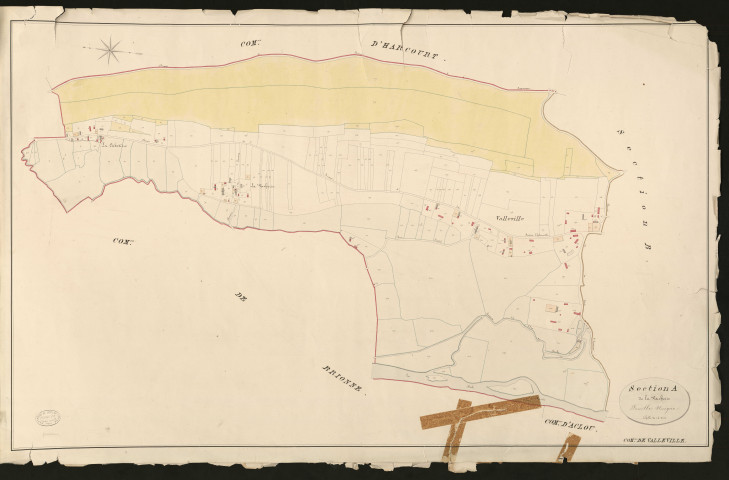 Valleville. Section A _ de la Vacherie _ Feuille Unique