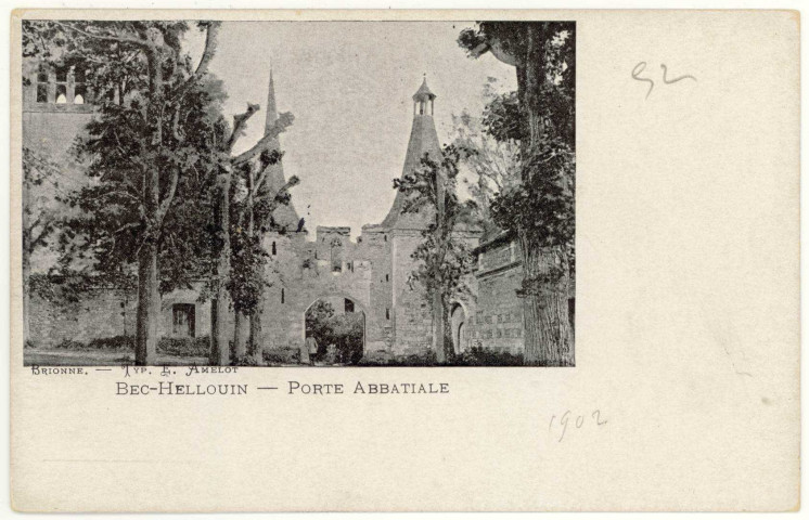 Bec-Hellouin (Le). Porte Abbatiale.