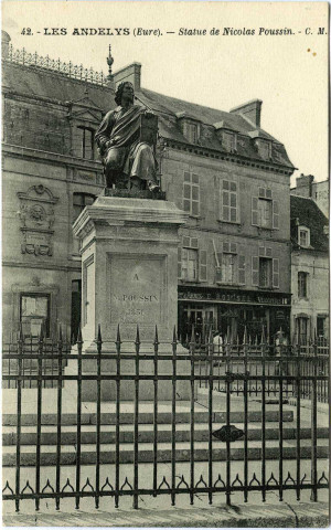 Andelys (Les). Statue de Nicolas Poussin.