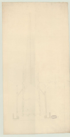 Evreux _Cathédrale. Projet de restauration de la flèche.
