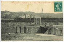 Saint-Pierre-la-Garenne. Vue sur l'Ecluse, le Barrage et la Tour de Port-Mort.
