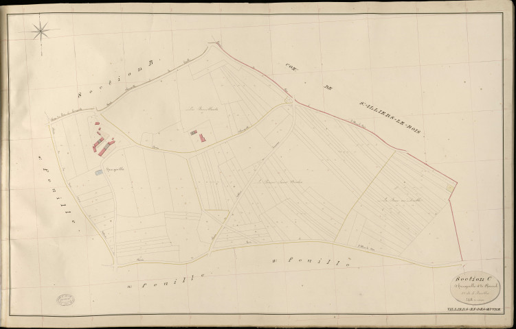 Villiers-en-Désœuvre. Section C _ d'Heurgeville et de Channel _ 1re de 5 feuilles