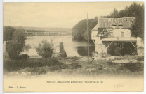 Vernon-Ville. Maisonnette sur le Vieux Pont et Pont de Fer.