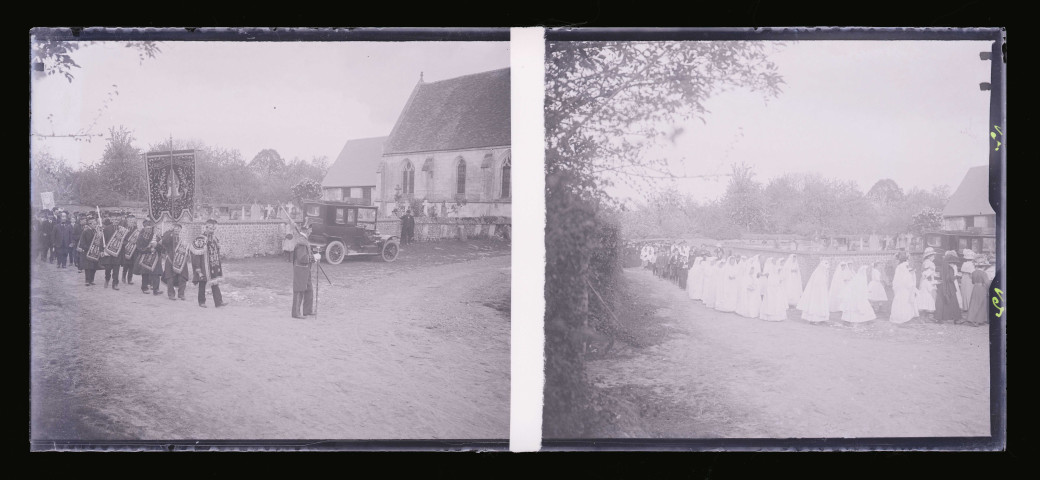 Procession religieuse dans les environs de Barquet (Eure)