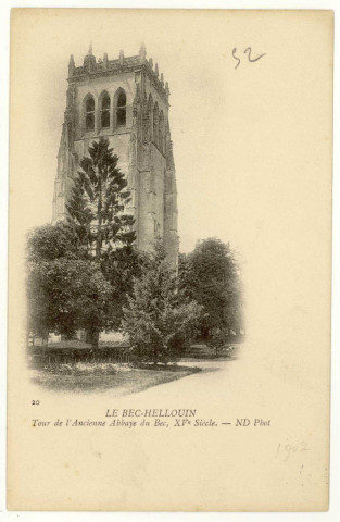 Bec-Hellouin (Le). Tour de l'Ancienne Abbaye du Bec, XVe siècle.