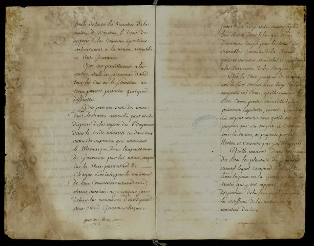 Cahier général manuscrit, informe.