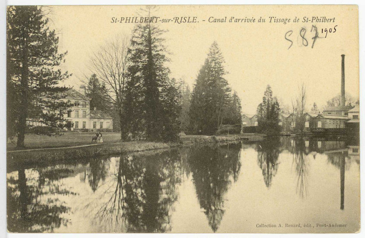 Saint-Philbert-sur-Risle. Canal d'arrivée du Tissage de St-Philibert.