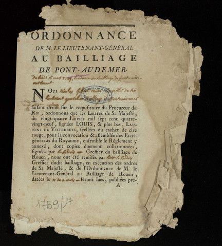 Ville de Quillebeuf _ Notification imprimée.