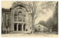 Evreux-Ville. Le Square du Théâtre et le Buste de Ph. Rousseau.