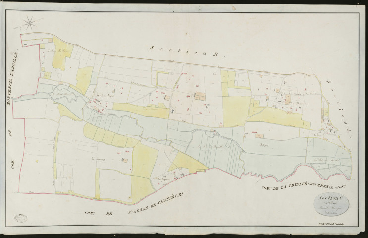 Réville. Section C _ du Village _ Feuille unique _ Echelle de 1 à 2500
