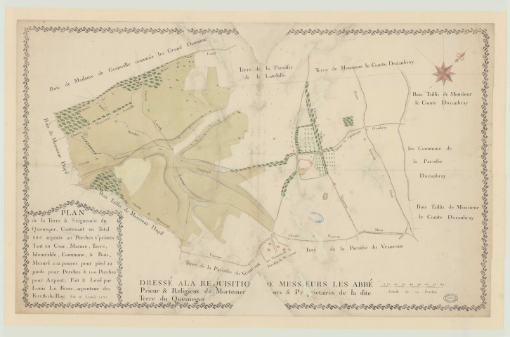 Vauroux (Le) (Oise) - "Plan de la terre et seigneurie du Quesneger". *