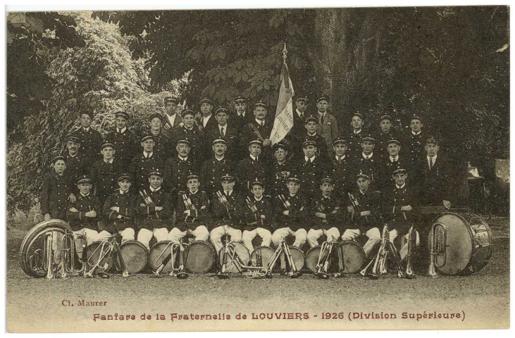Louviers-Ville. Fanfare de la Fraternelle de Louviers - 1926 (Division Supérieure).