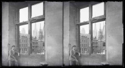 Palais de justice de Rouen (Seine-Maritime), endommagé par les bombardements de la seconde guerre mondiale.