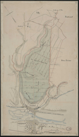 Plan de la forêt de Vernon, avec indication des cantons.