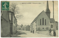 Marcilly-sur-Eure. Grande-Rue et Eglise.