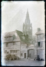Vue sur la flèche de l'église Notre-Dame de Caudebec-en-Caux (Seine-Maritime).