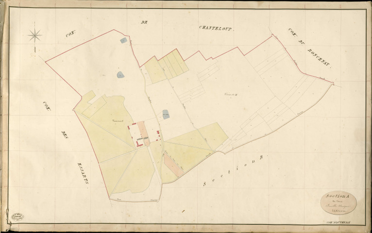 Authenay. Section A _ de Vaux _ Feuille Unique