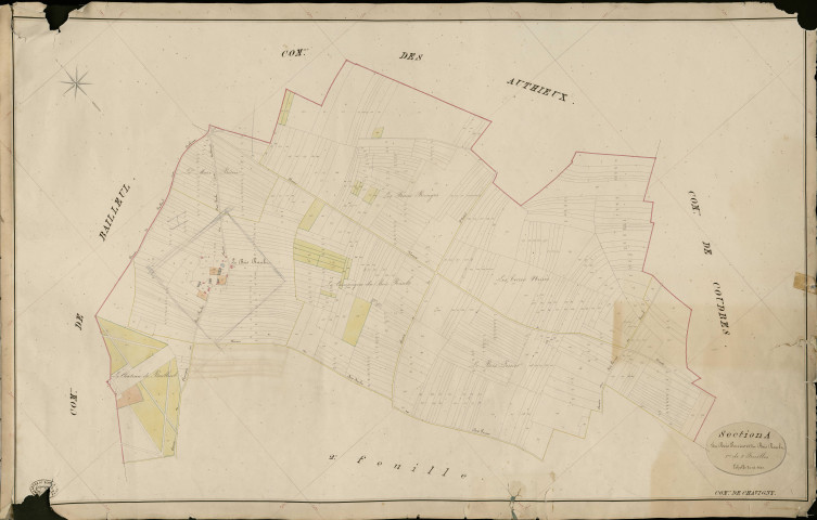 Chavigny-Bailleul. Section A _ du Bois Perrier et du Bois Rault _ 1re de 2 Feuilles