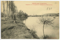 Vernon-Ville. Vernon pendant les inondations - Perspective sur la Briqueterie et Vernonnet de la Route de Paris.