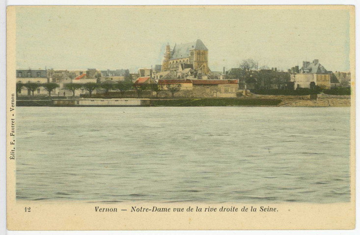 Vernon-Ville. Notre-Dame, vue de la rive droite de la Seine.