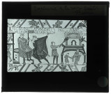 Tapisserie de Bayeux (Calvados), dessin de la broderie de la reine Mathilde, détail.