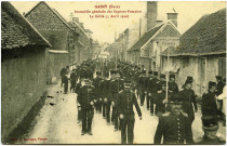 Gasny. Assemblée générale des Sapeurs-Pompiers - Le Défilé (3 avril 1910).