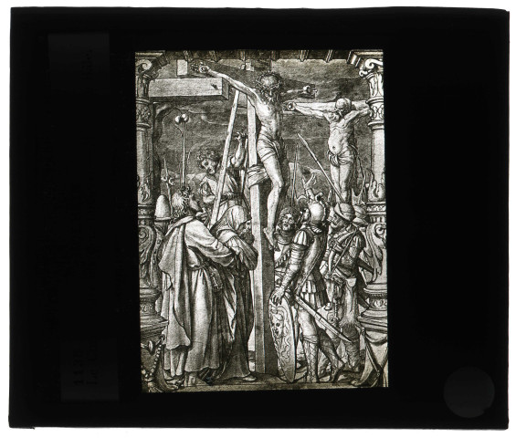 Musée de Bâle (Suisse), gravure de Holbein « la Crucifixion ».