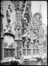Détail de la façade du palais de justice de Rouen (Seine-Maritime).