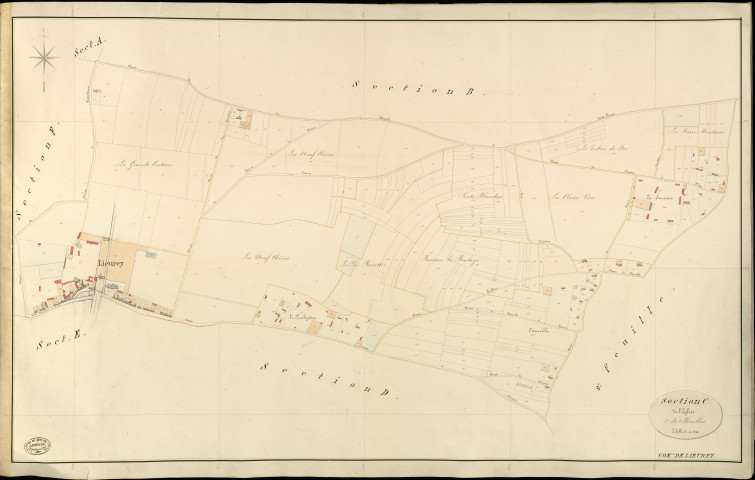 Lieurey. Section C _ de l'Eglise _ 1re de 2 Feuilles