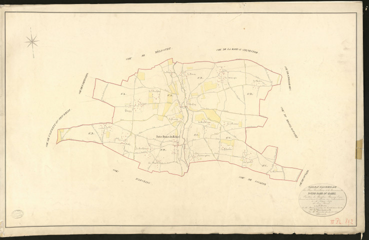 Notre-Dame-du-Hamel. Tableau d'assemblage _ du Plan Parcellaire de la Commune de _ Notre-Dame-du-Hamel _ Canton de Broglie - Bernay - Eure. _ Terminé sur le terrain le 12 octobre 1831 sous l'administration _ de Mr Passy, Préfet _ Mr Leroy, Maire _ et sous la direction _ de Mr Marel, directeur des Contributuions directes _ Mr Lefébure, géomètre en chef. _ Par Mr Charpentier, Géomètre de 1ère classe _ Echelle de 1 à 10,000
