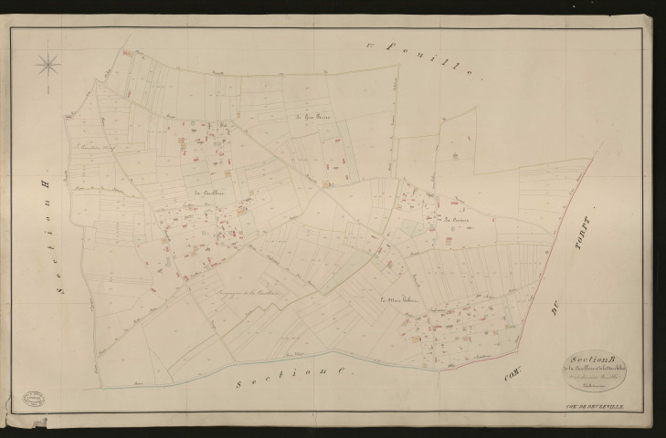Beuzeville. Section B _ de la Carellerie et de la Mare hébret _ 2e et dernière Feuilles