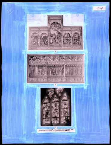 "Églises rurales du département de l'Eure" du chanoine Bonnenfant tome I, planche LIX Le Fidelaire (Eure) et Fontaine-l'Abbé (Eure).