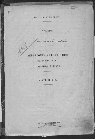 Rouen sud. Répertoire alphabétique (1918)