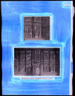 "Histoire générale du diocèse d'Évreux" du chanoine Bonnenfant tome I, planche XIX église de Selles (Eure), retable, ensemble et détail.