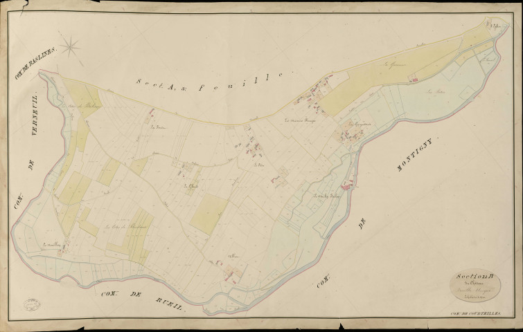 Courteilles. Section B _ du Château _ Feuille Unique